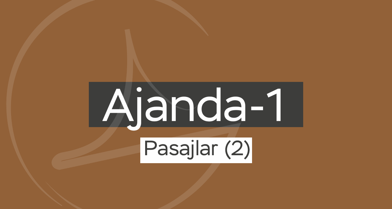 Ajanda-1, Pasajlar (2)
